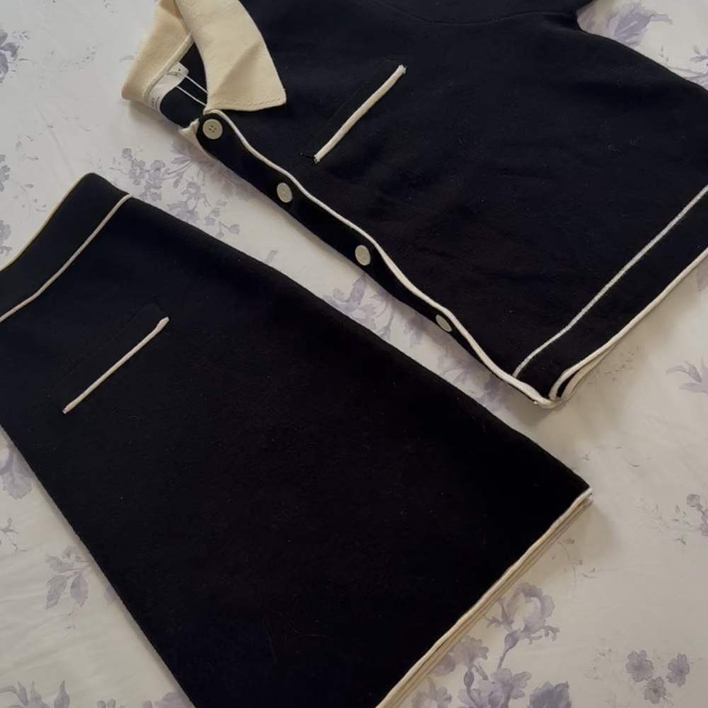 Black and White Two-Piece Set